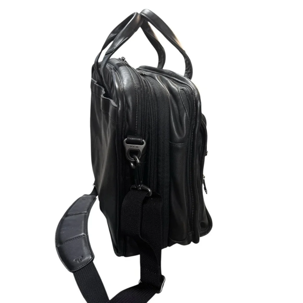 Tumi‎ Black Genuine Leather Briefcase Travel Bag
